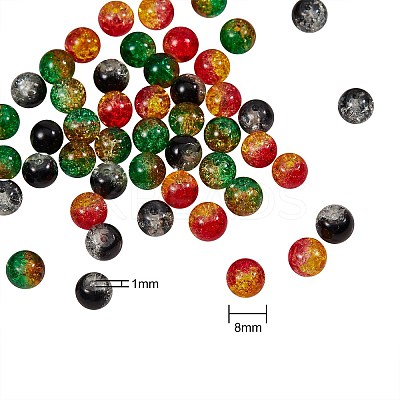 Two Tone Crackle Glass Bead Strands CCG-SZ0001-01-1