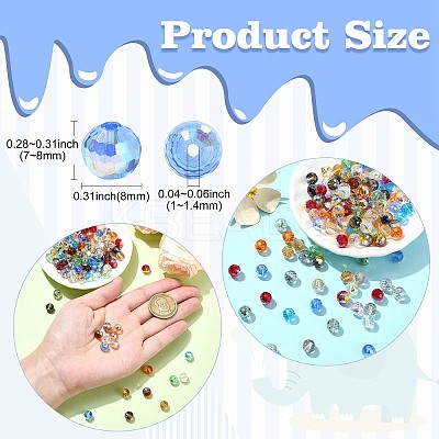 200Pcs 13 Colors Transparent Electroplate Glass Beads Strands EGLA-CJ0001-25-1