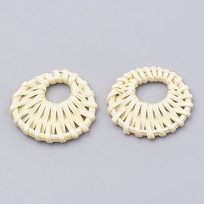 Handmade Spray Painted Reed Cane/Rattan Woven Pendants X-WOVE-N007-03F-1
