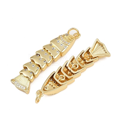 Brass Micro Pave Cubic Zirconia Pendants X1-KK-A269-19G-1