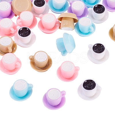 30Pcs 5 Colors Opaque Resin Cabochons CRES-TA0001-60-1