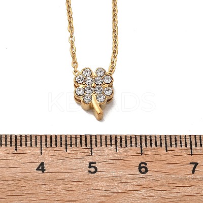 304 Stainless Steel Crystal Rhinestone Pendant Cable Chain Necklaces for Women NJEW-C062-01C-G-1