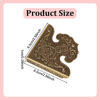 8Pcs Triangle Brass Corner Protectors FIND-DR0001-53-1