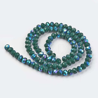 Electroplate Opaque Solid Color Glass Beads Strands X-EGLA-A034-P4mm-L06-1