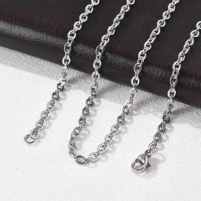Tarnish Resistant Classic Plain 304 Stainless Steel Mens Womens Cable Chain Necklace Making STAS-P045-03P-1