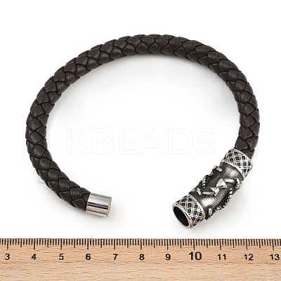 Braided Microfiber Leather Bracelets for Men Women BJEW-H631-01AS-02-1