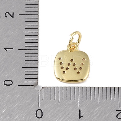 Rack Plating Brass Micro Pave CLear Cubic Zirconia Charms KK-E110-14G-W-1