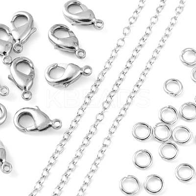 DIY 3m Oval Brass Cable Chains Necklace Making Kits DIY-FS0001-21P-1