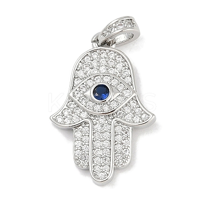 Brass Micro Pave Cubic Zirconia Pendants KK-Q028-64P-1