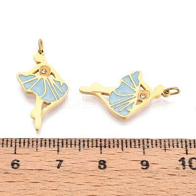 304 Stainless Steel Enamel Pendants STAS-N115-01C-G-1