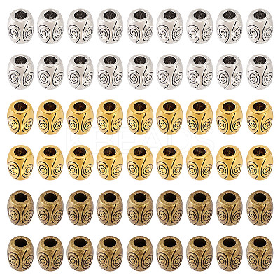 180Pcs 3 Colors Tibetan Style Alloy Beads TIBEB-GO0001-12-1