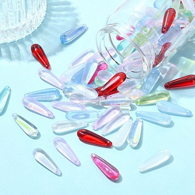 100Pcs Glass Teardrop Pendants GLAA-CJ0002-79-1