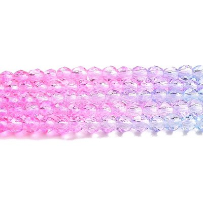 Transparent Gradient Color Glass Beads Strands GLAA-G101-2mm-10-1