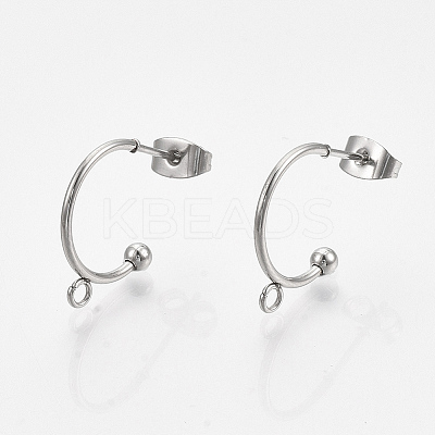 Non-Tarnish 304 Stainless Steel Stud Earring Findings LS-X-STAS-T047-21-1