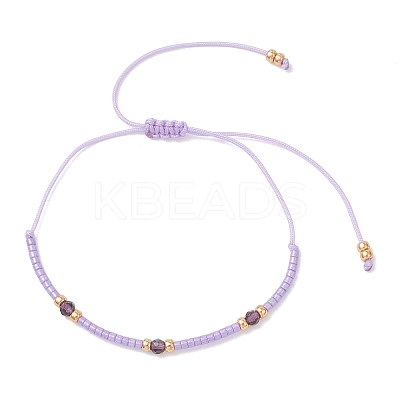 7Pcs 7 Colors Adjustable Round Glass Seed Beads Braided Bead Bracelets Set for Women BJEW-MZ00288-1