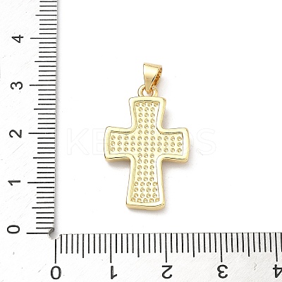Brass Micro Pave Cubic Zirconia Pendants X-KK-P345-57G-1