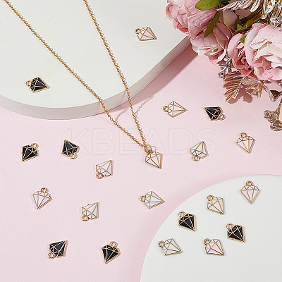 60Pcs 3 Colors Alloy Enamel Pandants FIND-LP0001-43-1