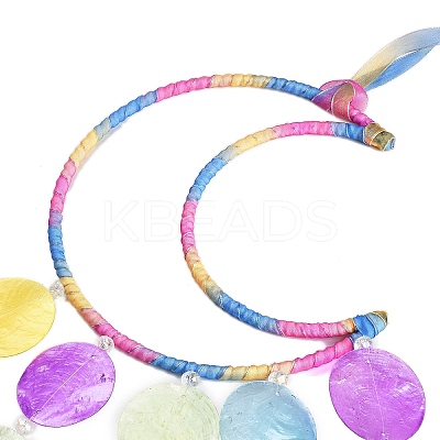 Suede Wrap Iron Moon Hanging Ornaments HJEW-G025-01-1
