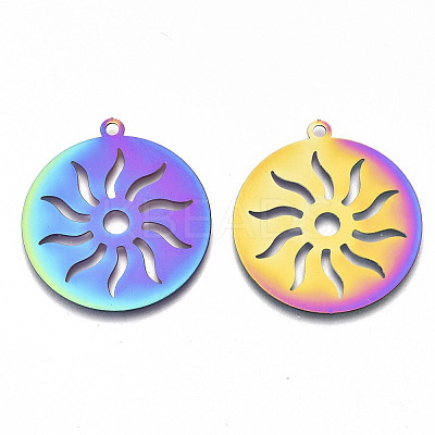 Ion Plating(IP) 201 Stainless Steel Pendants STAS-R114-013-1