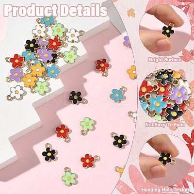 35Pcs 7 Colors Alloy Enamel Charms ENAM-YW0006-67-1