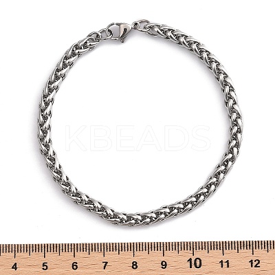 Tarnish Resistant 304 Stainless Steel Wheat Chains Bracelets BJEW-O091-04P-1