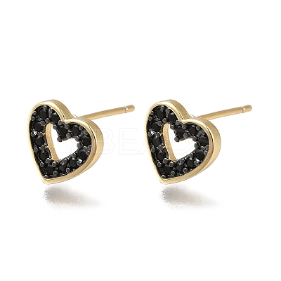 Rack Plating Brass Micro Pave Cubic Zirconia Stud Earring EJEW-C101-15G-1
