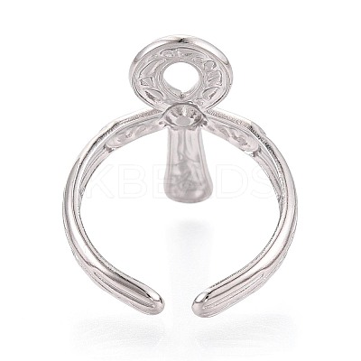 Ankh Cross 304 Stainless Steel Open Cuff Ring Components STAS-N108-60P-1