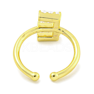 Rack Plating Brass Open Cuff Rings for Women RJEW-F162-01G-E-1