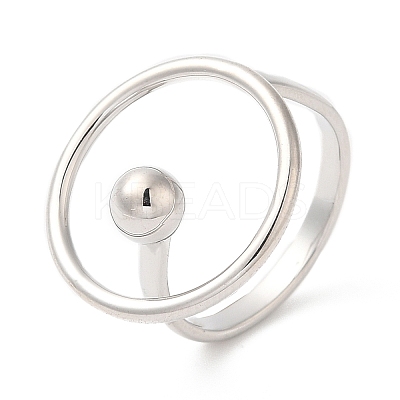 Brass Ring Open Cuff Ring for Women RJEW-G288-09P-1