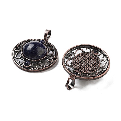 Synthetic Blue Goldstone Pendants G-Q158-03A-R12-1
