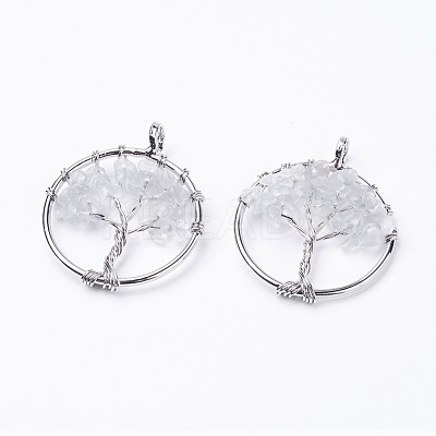 Natural Quartz Crystal Pendants X-G-E419-21P-1