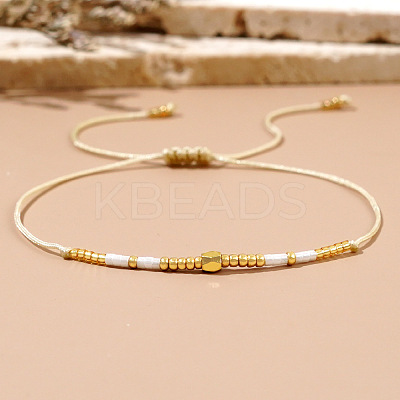 Adjustable Glass Seed Bead Braided Bracelets NY2606-1