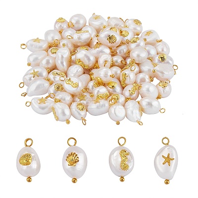 40Pcs 4 Styles Natural Keshi Pearl Pendants FIND-SZ0006-09-1