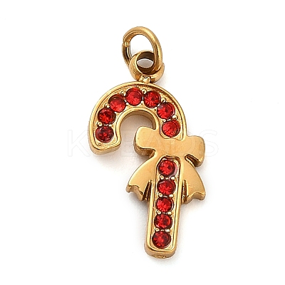 304 Stainless Steel Rhinestone Charms FIND-I062-01G-07-1