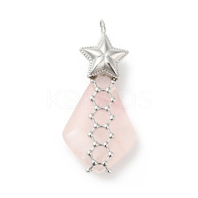 Natural Rose Quartz Pendants G-G870-03P-1