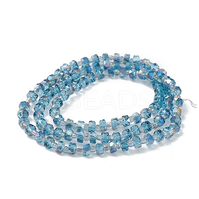 Transparent Electroplate Glass Beads Strands EGLA-F153-HR02-1