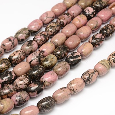 Natural Rhodonite Barrel Beads Strands G-F236-01C-1