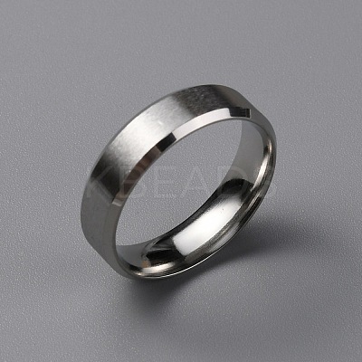 Matte Style 304 Stainless Steel Wide Band Finger Rings for Women Men LS-RJEW-WH0009-14E-P-1