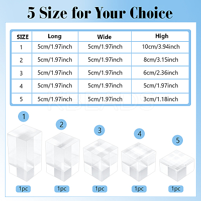 5Pcs 5 Styles Acrylic Display Pedestals for Jewelry ODIS-BC0001-20B-1