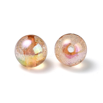 UV Plating Transparent Rainbow Iridescent Acrylic Beads TACR-D010-07A-1