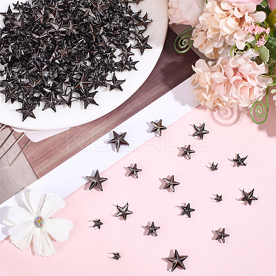 300Pcs 5 Styles Iron Studs Rivets IFIN-HY0001-13-1