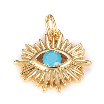 Brass Micro Pave Cubic Zirconia Pendants KK-O126-11G-1