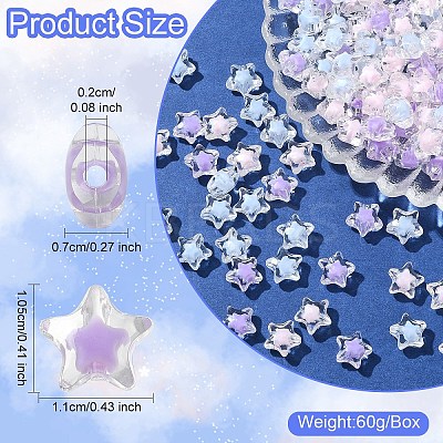 60G 3 Colors Transparent Acrylic Beads TACR-YW0002-46-1