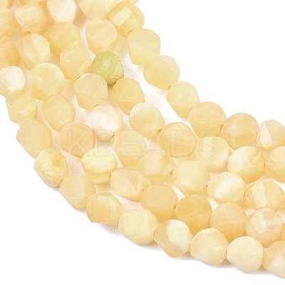 Natural Yellow Jade Beads Strands G-P611-C34-01-1