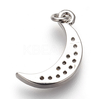 Brass Micro Pave Cubic Zirconia Charms ZIRC-E152-27P-RS-1