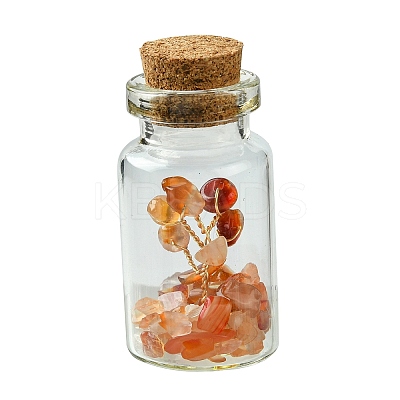 Transparent Glass Wishing Bottle Decoration AJEW-JD00011-05S-1
