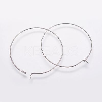 316 Surgical Stainless Steel Hoop Earrings Findings STAS-K146-039-40mm-1