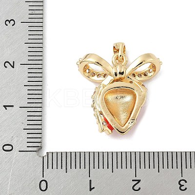 Brass Micro Pave Cubic Zirconia Enamel Pendants KK-M326-05A-G-1