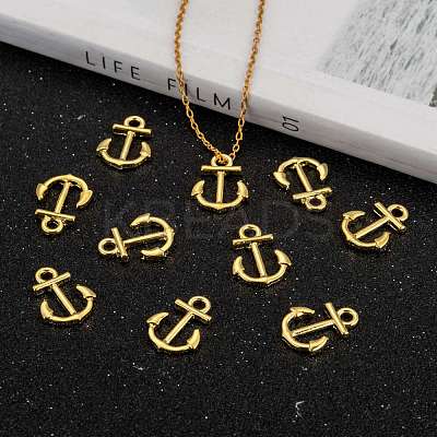 Anchor Brass Pendants ZIRC-F022-64G-1