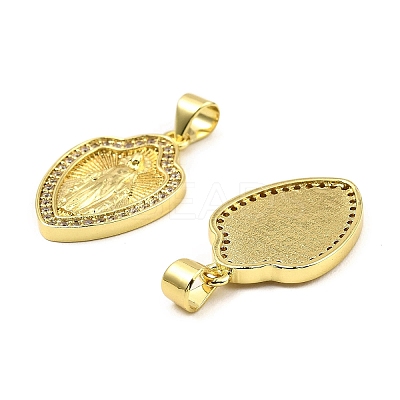 Brass with Cubic Zirconia Pendants KK-K346-12G-1